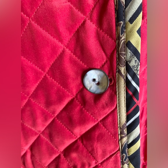 NWT Koos of Course Jacket Reversible Red Floral Silk Lightweight Quilted Blazer - Picture 9 of 12